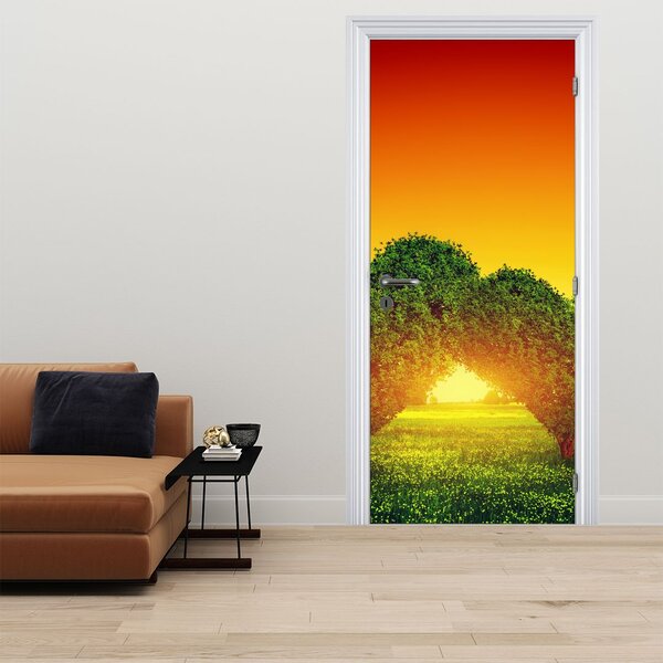 Fotótapéta ajtóra - Szív a fák tetején (95x205cm)