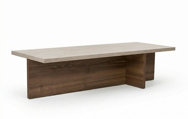 Hanah Home Coffee Table Travertine Venezia Walnut Harbor - Travertine Venezia Walnut