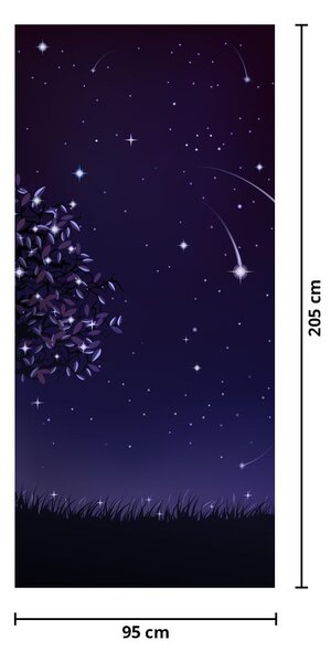 Fotótapéta ajtóra - Éjszakai rögzített illusztráció (95x205cm)