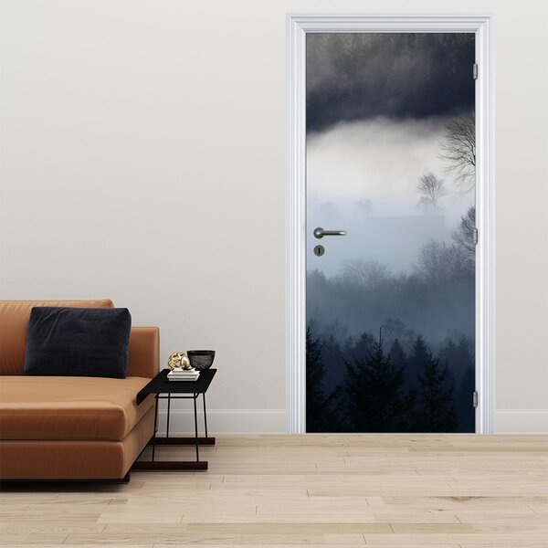 Fotótapéta ajtóra - Köd az erdő felett (95x205cm)