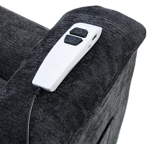 Elektromos, dönthető relax fekvőfotel, sötétszürke szövet