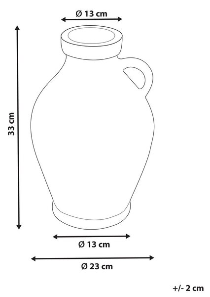 Dekor váza MASSALIA Kerámia 33 cm Fehér
