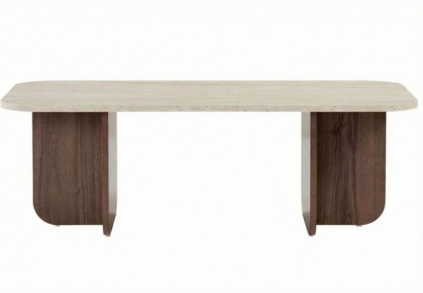 Hanah Home Akira Dohányzóasztal Travertin, Venezia Walnut