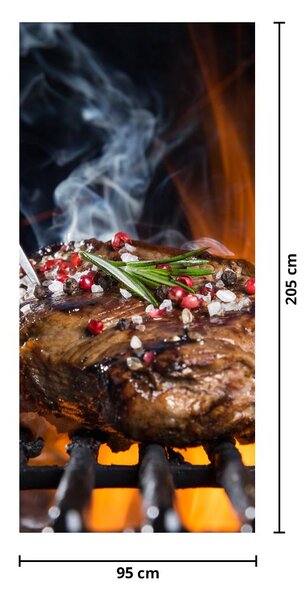 Fotótapéta ajtóra - Steak a grillen (95x205cm)
