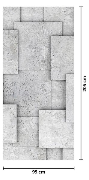 Fotótapéta ajtóra - Betoncsempék absztrakciója (95x205cm)