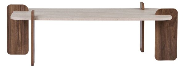 Hanah Home Dohányzóasztal Travertine Walnut Renard - Travertine, Venezia Walnut