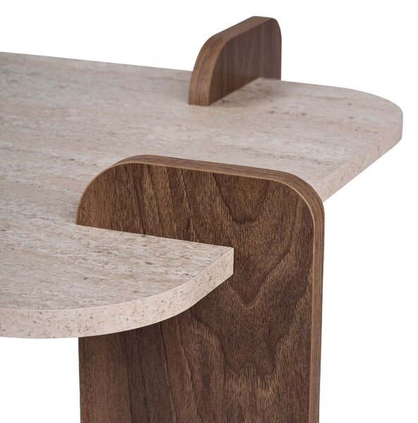 Hanah Home Dohányzóasztal Travertine Walnut Renard - Travertine, Venezia Walnut