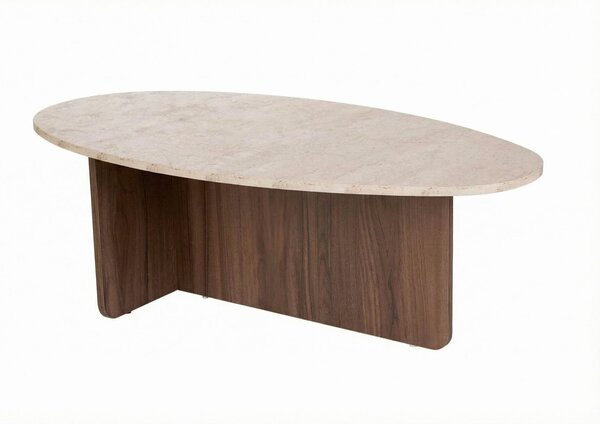 Hanah Home Orba dohányzóasztal, Travertine Venezia Walnut - Travertine, Venezia Walnut