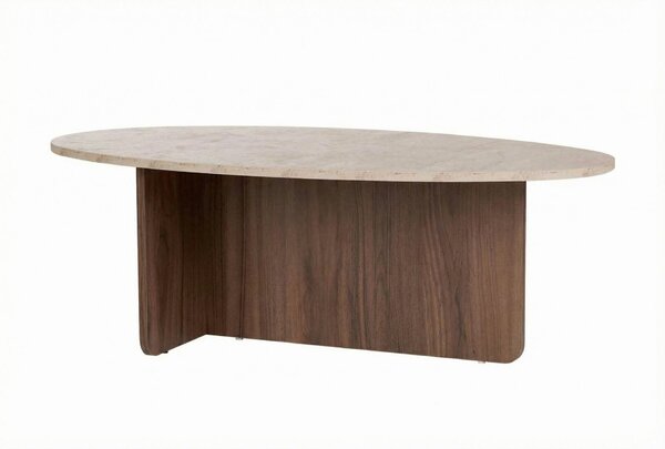Hanah Home Orba dohányzóasztal, Travertine Venezia Walnut - Travertine, Venezia Walnut