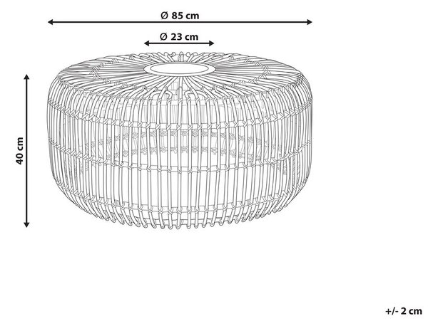 Kerti dohányzóasztal RANDAZZO 85 cm 85 cm Rattan Világosbarna