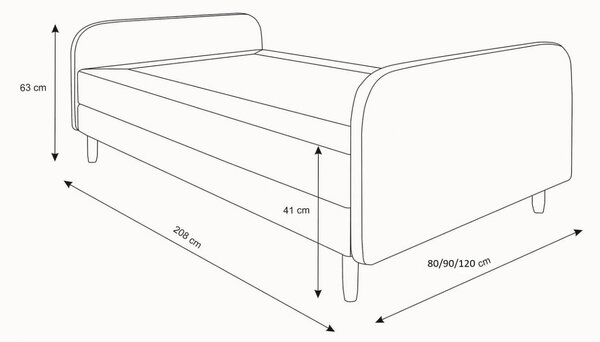 Tizenéves ágy 80x200 HENRYK 3 - bézs