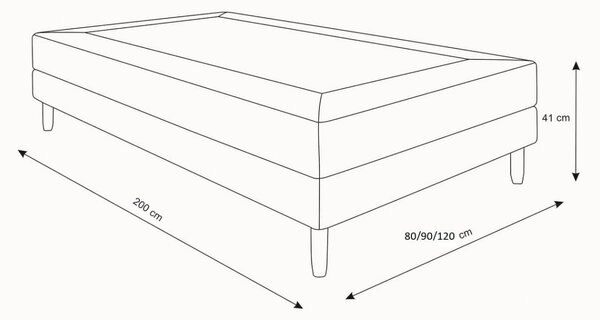 Tizenéves ágy 80x200 HENRYK - szürke