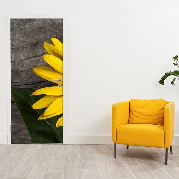 Fotótapéta ajtóra - Napraforgó virág (95x205cm)