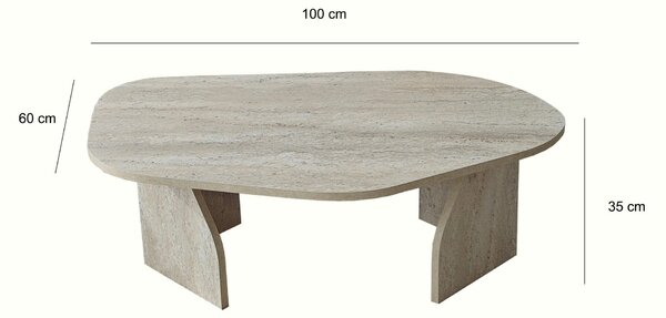 Hanah Home Dohányzóasztal Travertine Fume Nova - Travertine, Fume