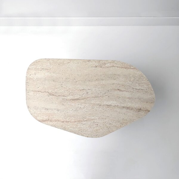 Hanah Home Dohányzóasztal TravertineWalnut Rock - Travertin, Diófa