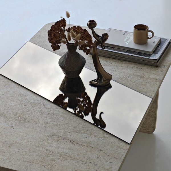 Hanah Home Coffee Table Bronze Travertine Favorite - Bronze, Travertine