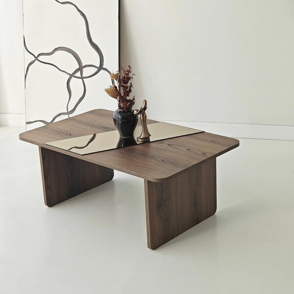 Hanah Home Dohányzóasztal Bronze Walnut Favorite - Bronz, Dió
