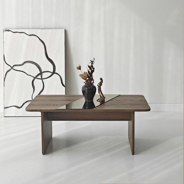 Hanah Home Dohányzóasztal Bronze Walnut Favorite - Bronz, Dió