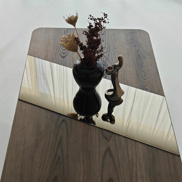 Hanah Home Dohányzóasztal Bronze Walnut Favorite - Bronz, Dió