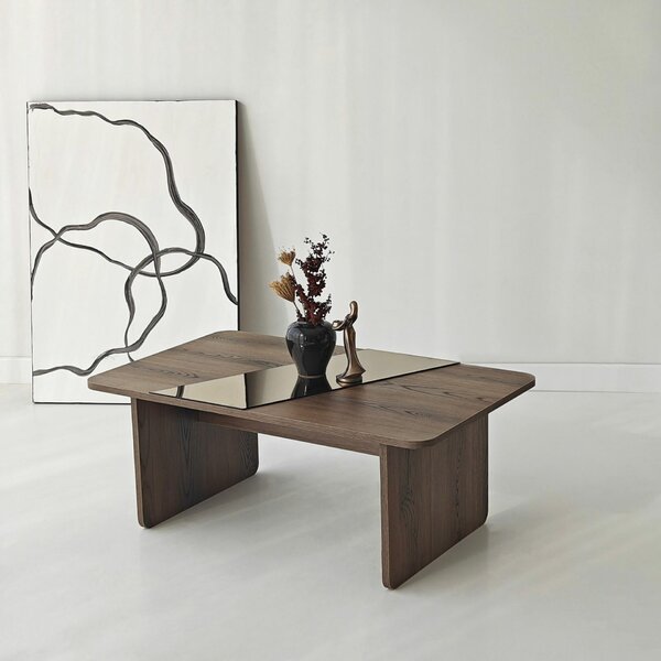 Hanah Home Dohányzóasztal Bronze Walnut Favorite - Bronz, Dió