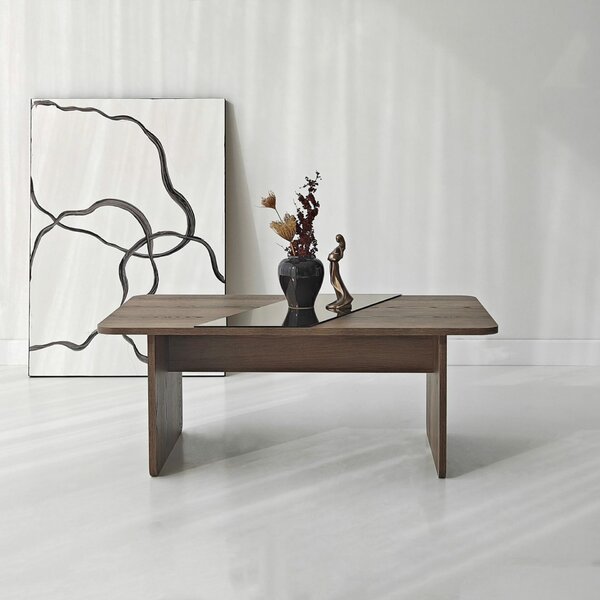 Hanah Home Dohányzóasztal Bronze Walnut Favorite - Bronz, Dió
