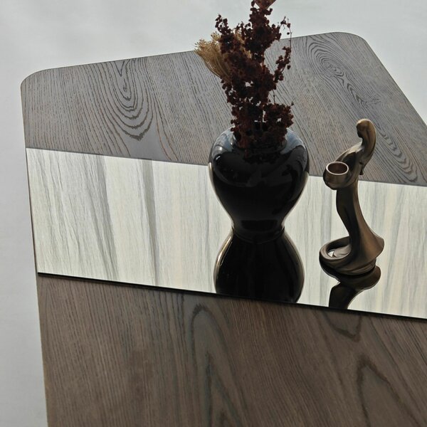 Hanah Home Dohányzóasztal Bronze Walnut Favorite - Bronz, Dió