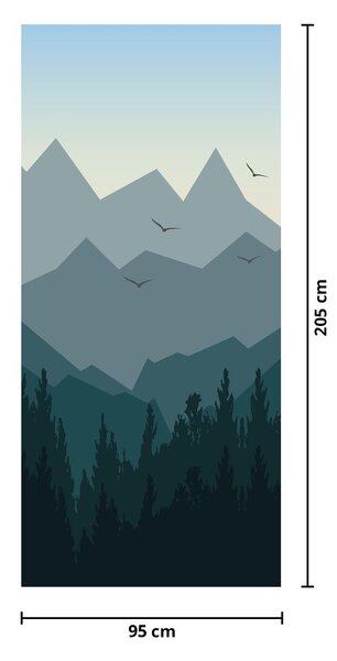 Fotótapéta ajtóra - Hegyek grafikus szemmel (95x205cm)