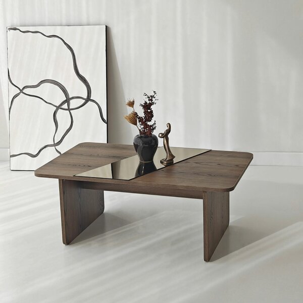 Hanah Home Dohányzóasztal Bronze Walnut Favorite - Bronz, Dió