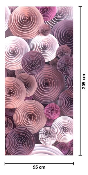 Fotótapéta ajtóra - Absztrakt rózsa virág motívum (95x205cm)