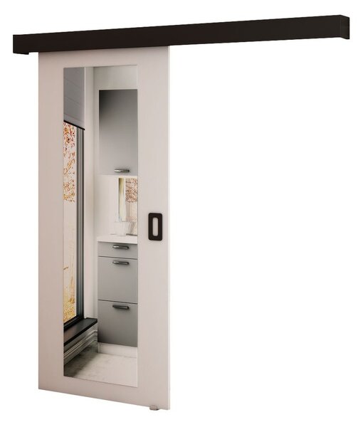 BORISA 2 tolóajtó tükörrel - 90 cm, fehér