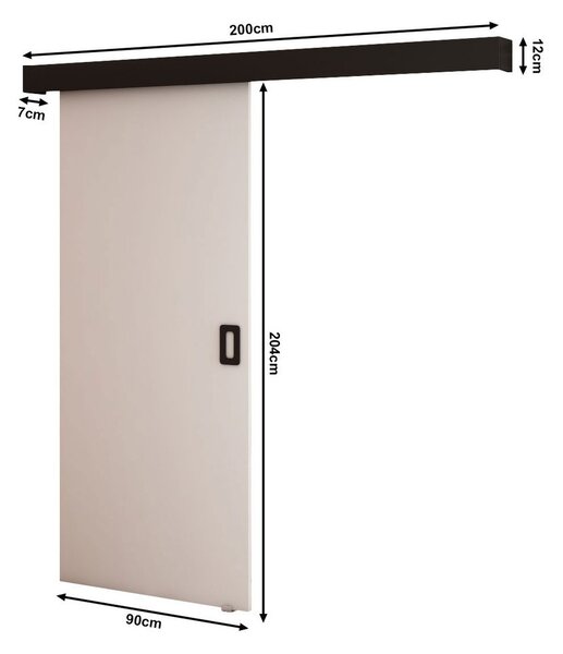 BORISA 1 tolóajtó - 90 cm, fehér