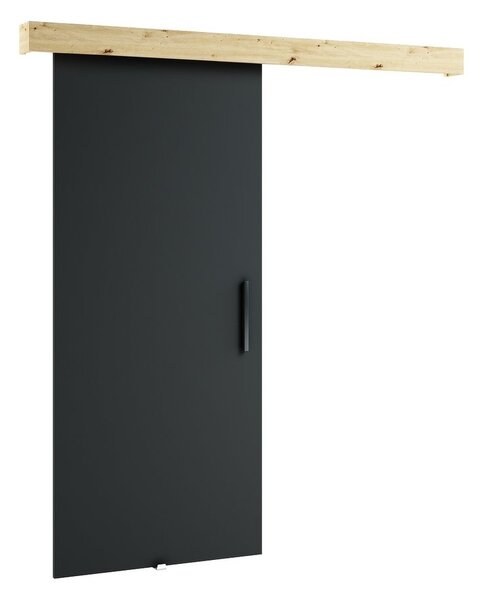 LORETA 1 tolóajtó - 90 cm, fekete / kézműves tölgyfa