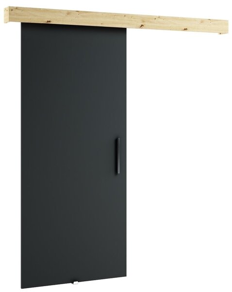 LORETA 1 tolóajtó - 90 cm, fekete / kézműves tölgyfa
