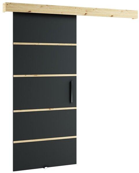 LORETA 4 tolóajtó - 90 cm, fekete / kézműves tölgyfa