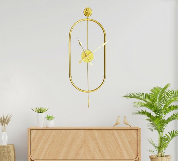 Wallity Decorative Metal Wall Clock Gold Mclock-00105