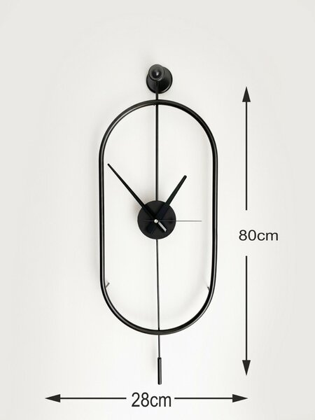 Wallity Dekoratív Fém Falióra Fekete Mclock-00104