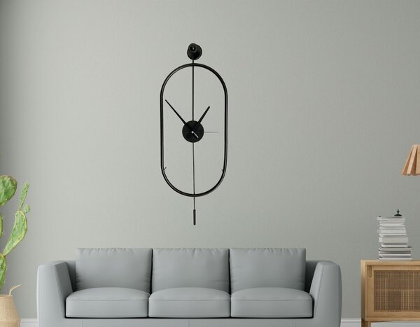 Wallity Dekoratív Fém Falióra Fekete Mclock-00104