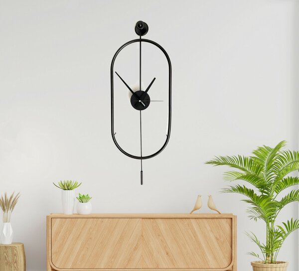 Wallity Dekoratív Fém Falióra Fekete Mclock-00104
