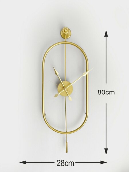 Wallity Decorative Metal Wall Clock Gold Mclock-00105