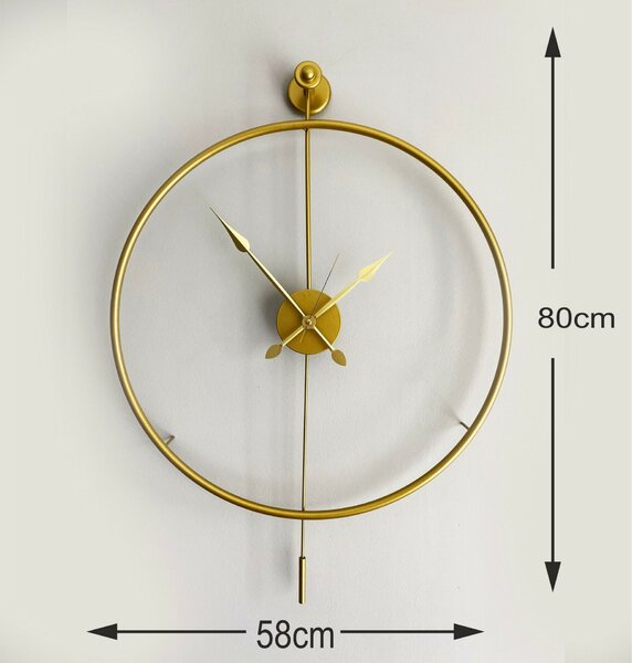 Wallity Dekoratív Fém Falióra Arany Mclock-00103