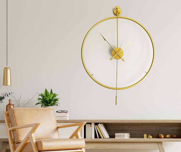 Wallity Dekoratív Fém Falióra Arany Mclock-00103