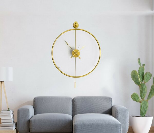 Wallity Dekoratív Fém Falióra Arany Mclock-00103