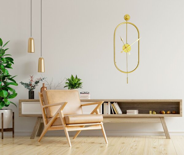 Wallity Decorative Metal Wall Clock Gold Mclock-00105