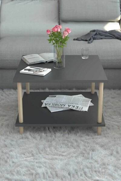 Hanah Home Dohányzóasztal, antracit, Peka-0049