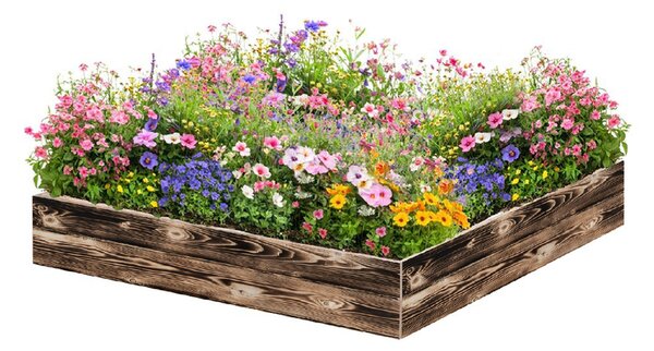 ATMOWOOD Fa magaságyás 120 x 120 x 20 cm - égetett felület