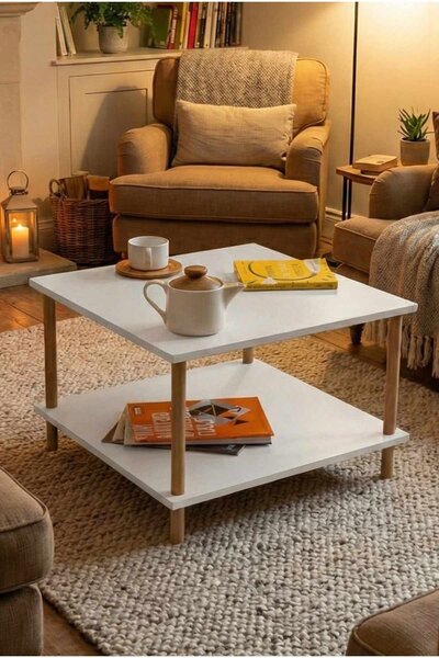 Hanah Home Coffee Table White Peka-0049 - White