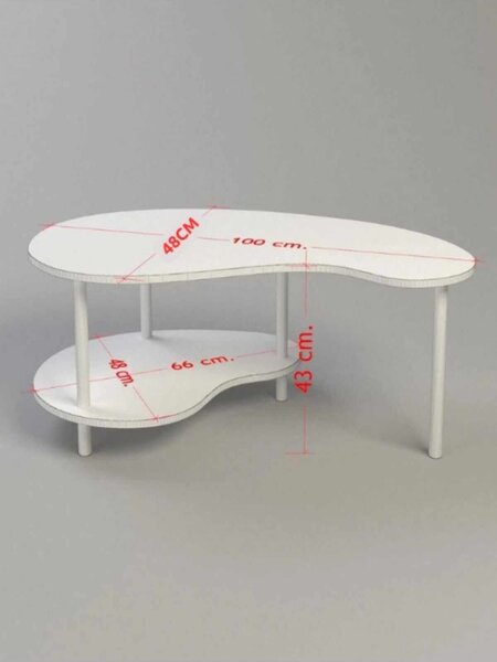 Hanah Home dohányzóasztal fehér Peka-0021 - Fehér