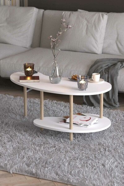 Hanah Home Dohányzóasztal Fehér Tölgy Peka-0021 - Fehér, Tölgy
