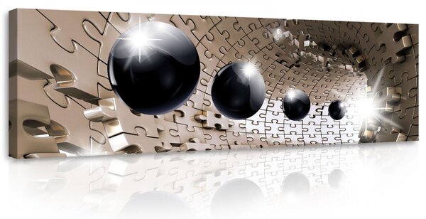 3D Puzzle absztrakt, vászonkép, 145x45 cm méretben