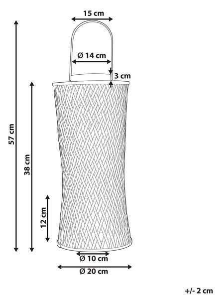 Lámpás MACTAN Bambusz 38 cm Fekete